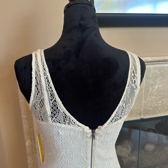 ALICE & OLIVIA Lace & Fringe Dress, Cream/Metallic NWT Size 4 - Picture 3 of 12